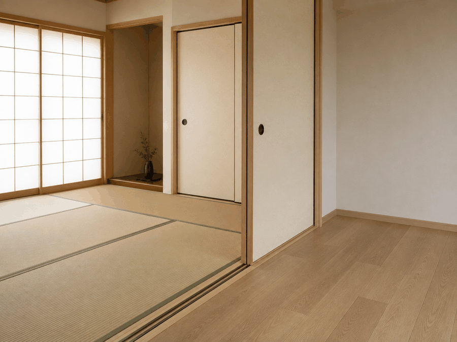 畳と襖のある和室の室内